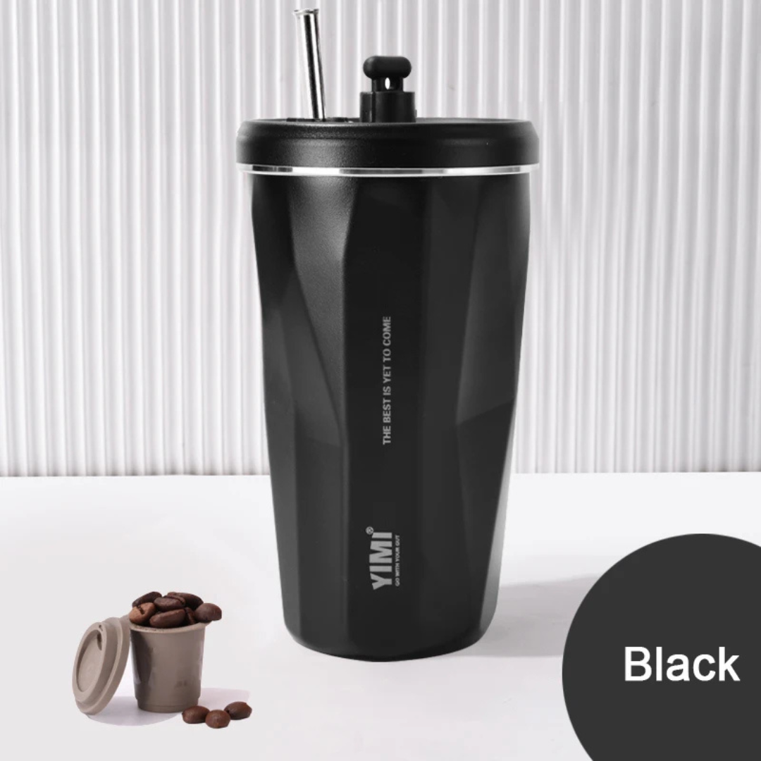 Stainless Steel Mug with Straw