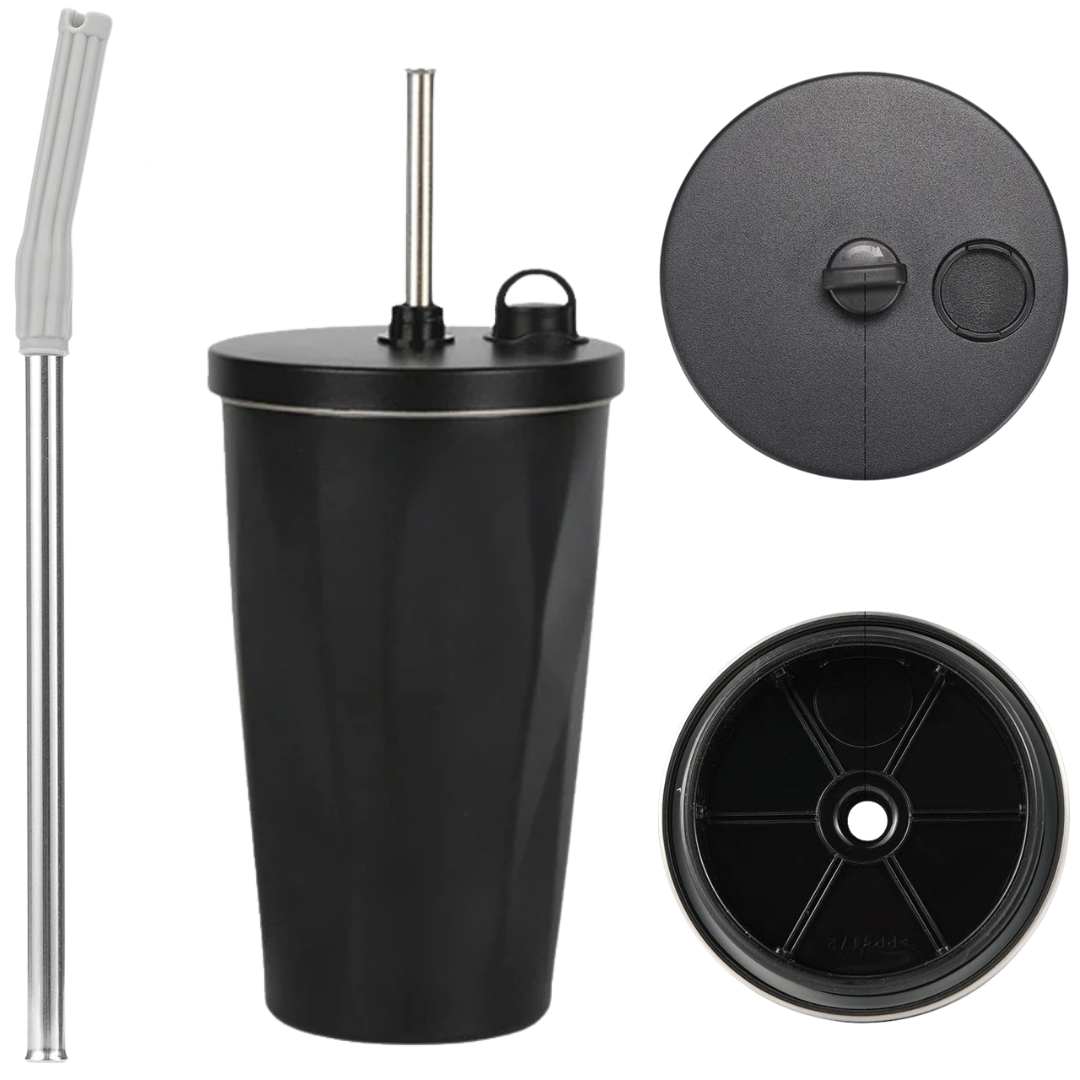 Stainless Steel Mug with Straw