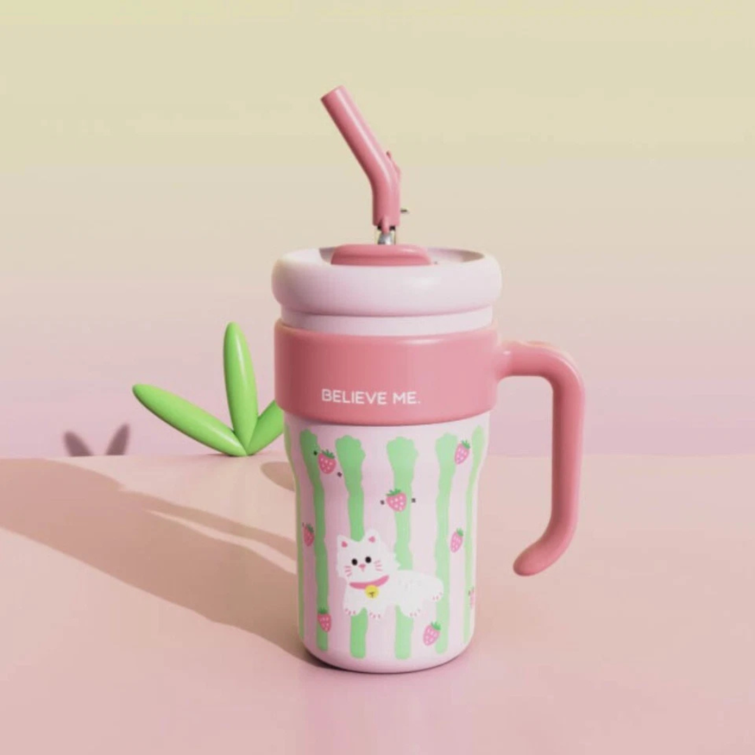 Stainless Steel Tumbler with Straw