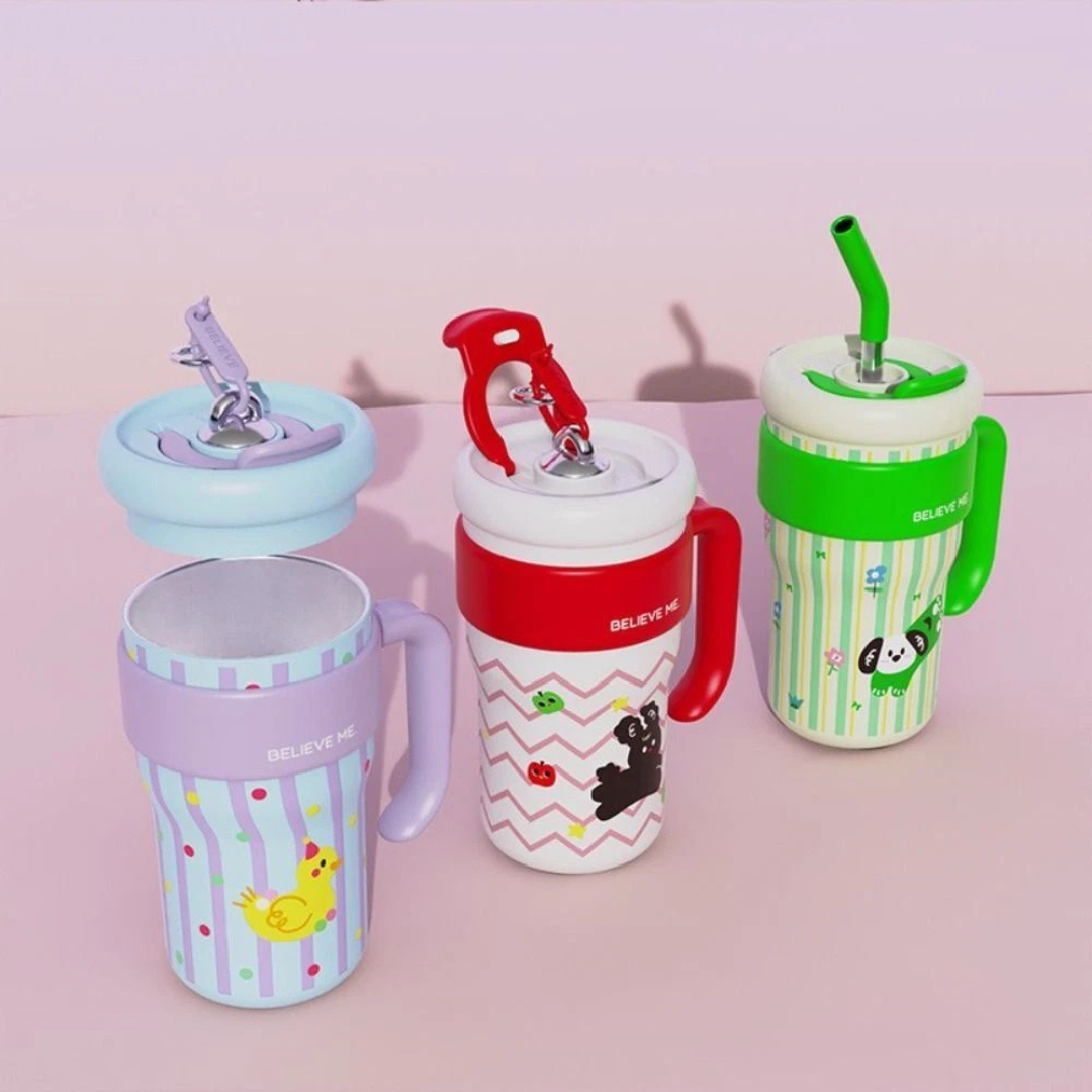 Stainless Steel Tumbler with Straw