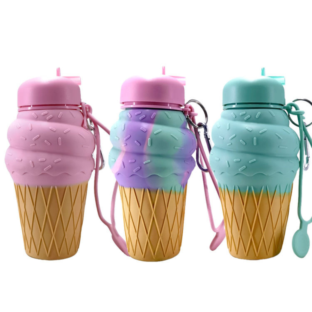Cute Ice cream Silicone Water Bottle