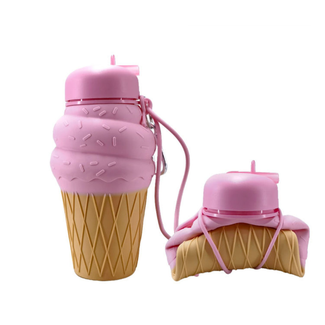 Cute Ice cream Silicone Water Bottle