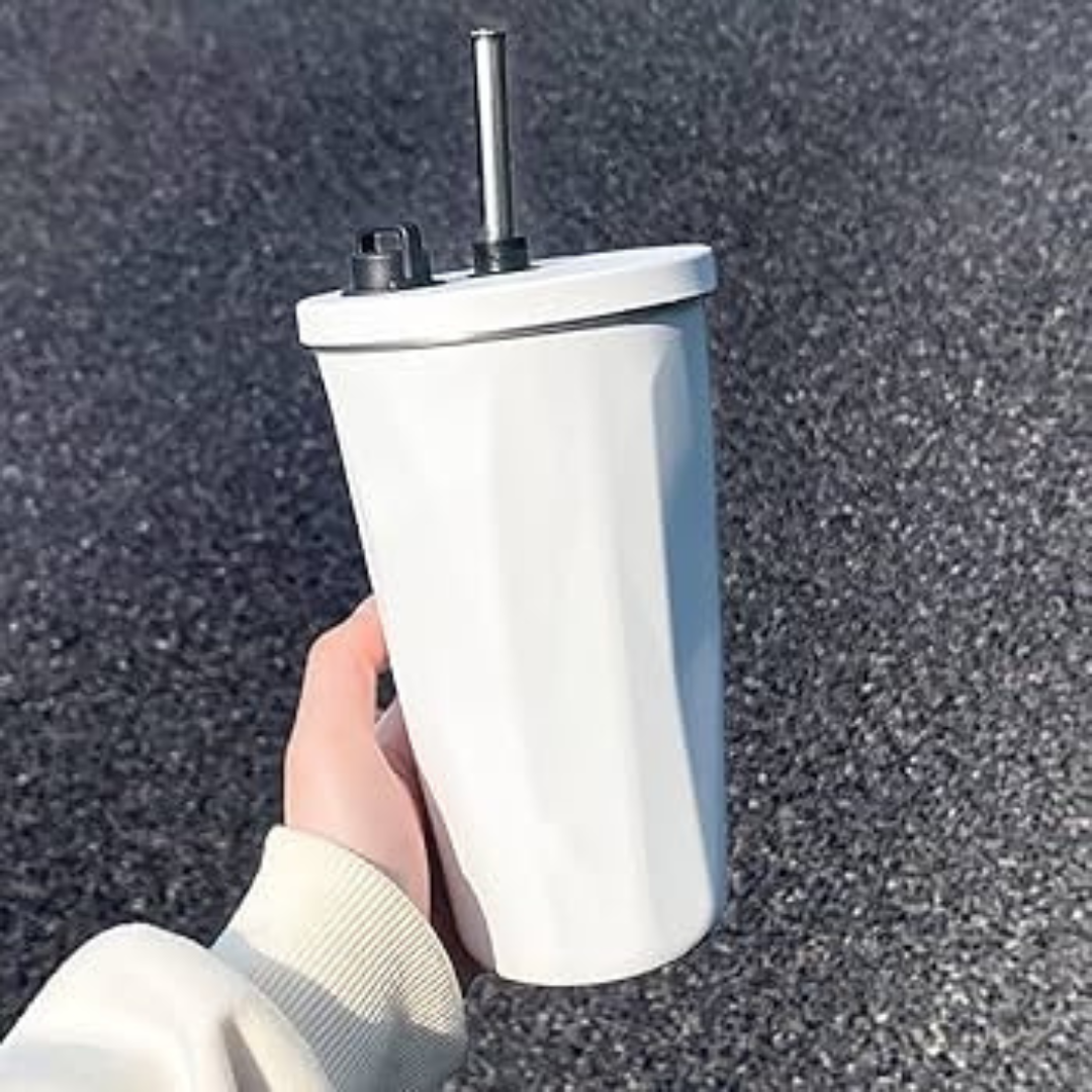 Stainless Steel Mug with Straw