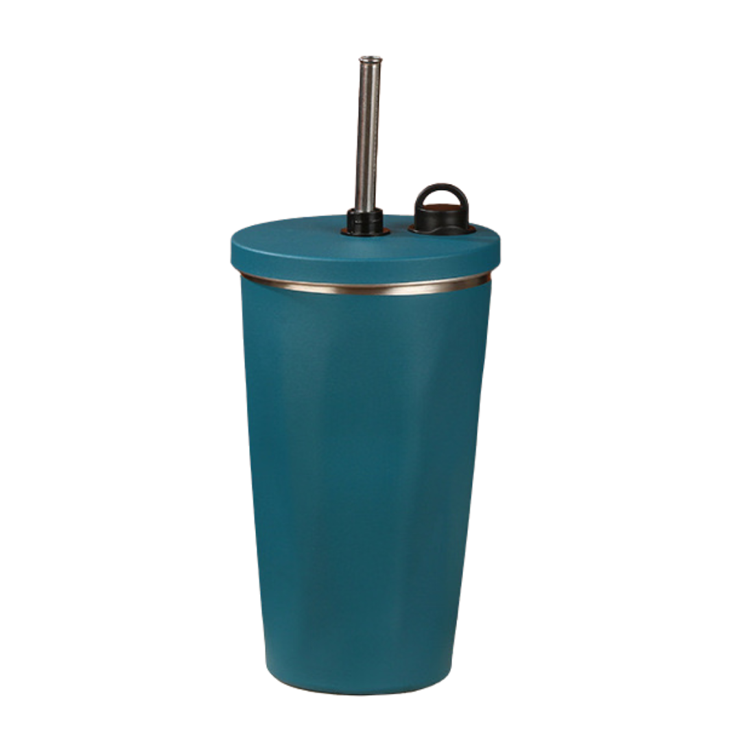 Stainless Steel Mug with Straw