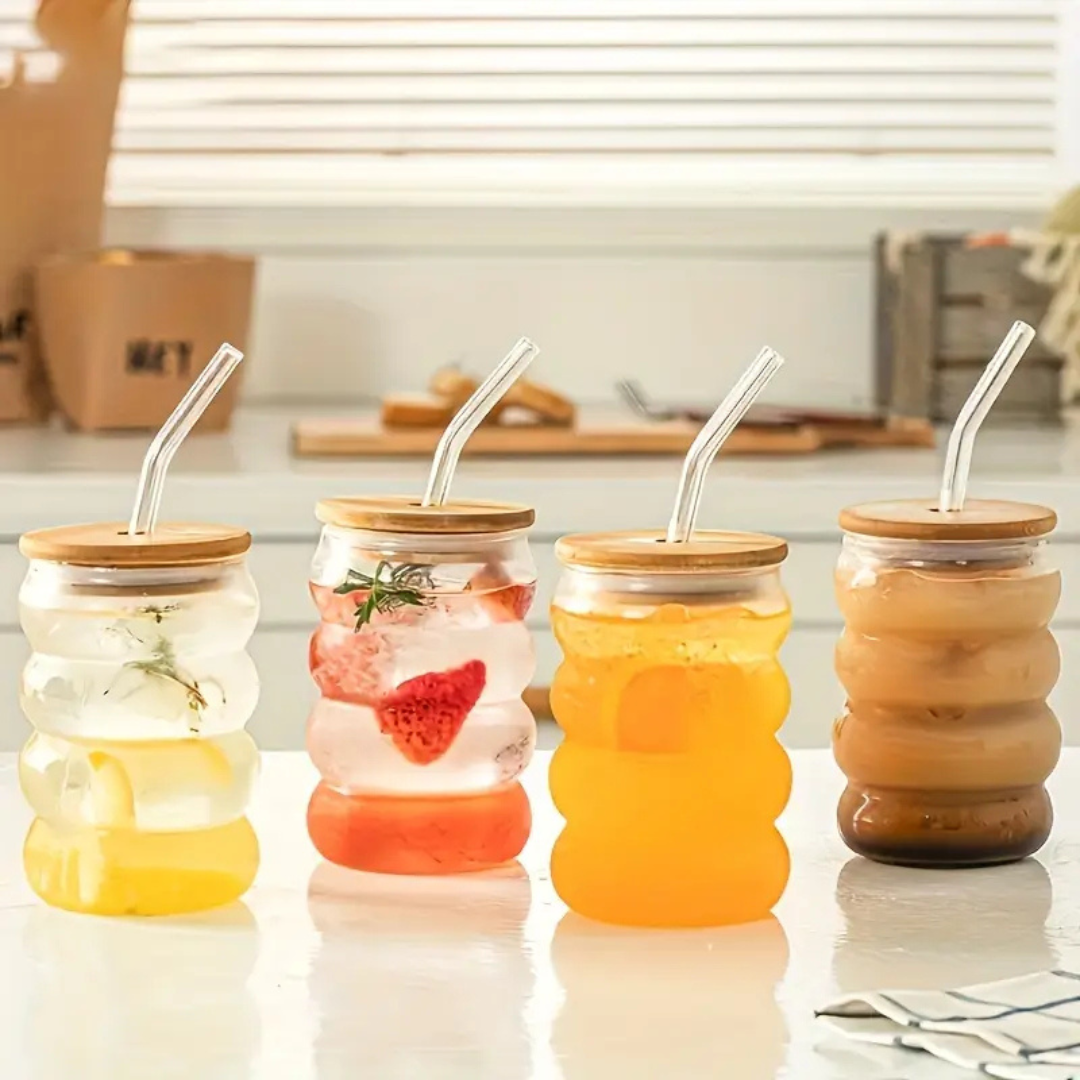 Curved Glass with Bamboo Lid