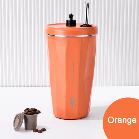 Stainless Steel Mug with Straw