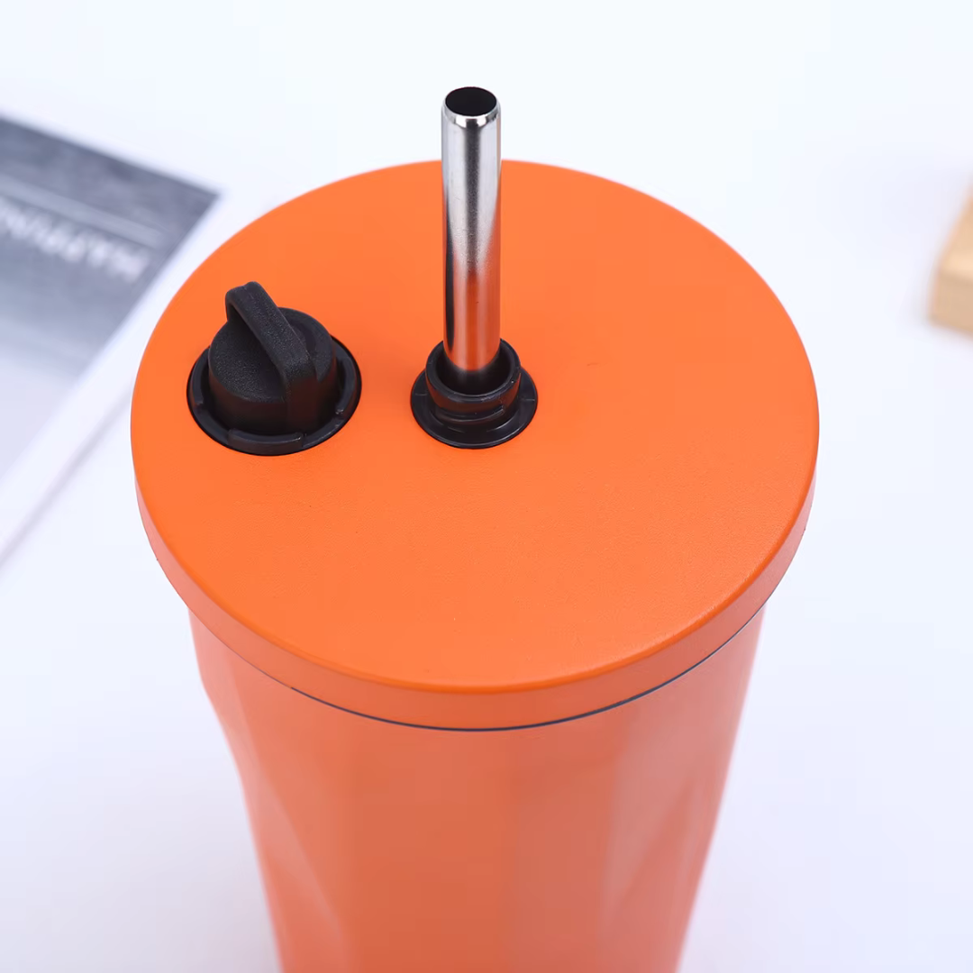 Stainless Steel Mug with Straw