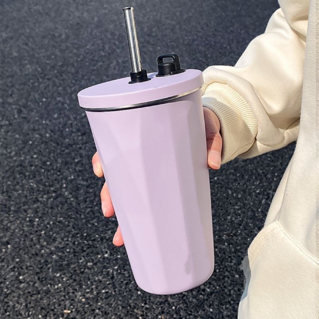Stainless Steel Mug with Straw