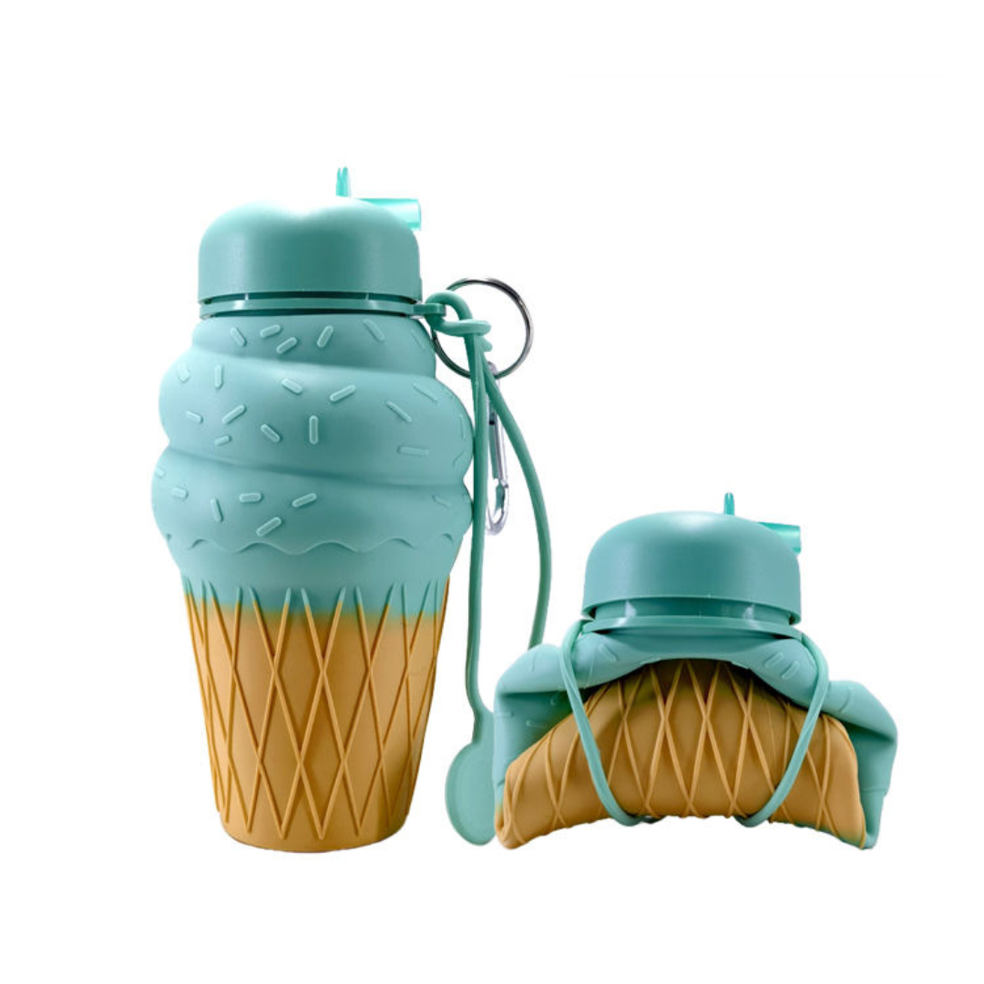 Cute Ice cream  Silicone Water Bottle